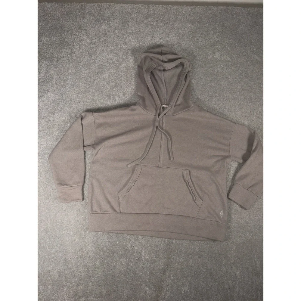 Free People Movement Work It Out Oversized Hoodie Small Gray